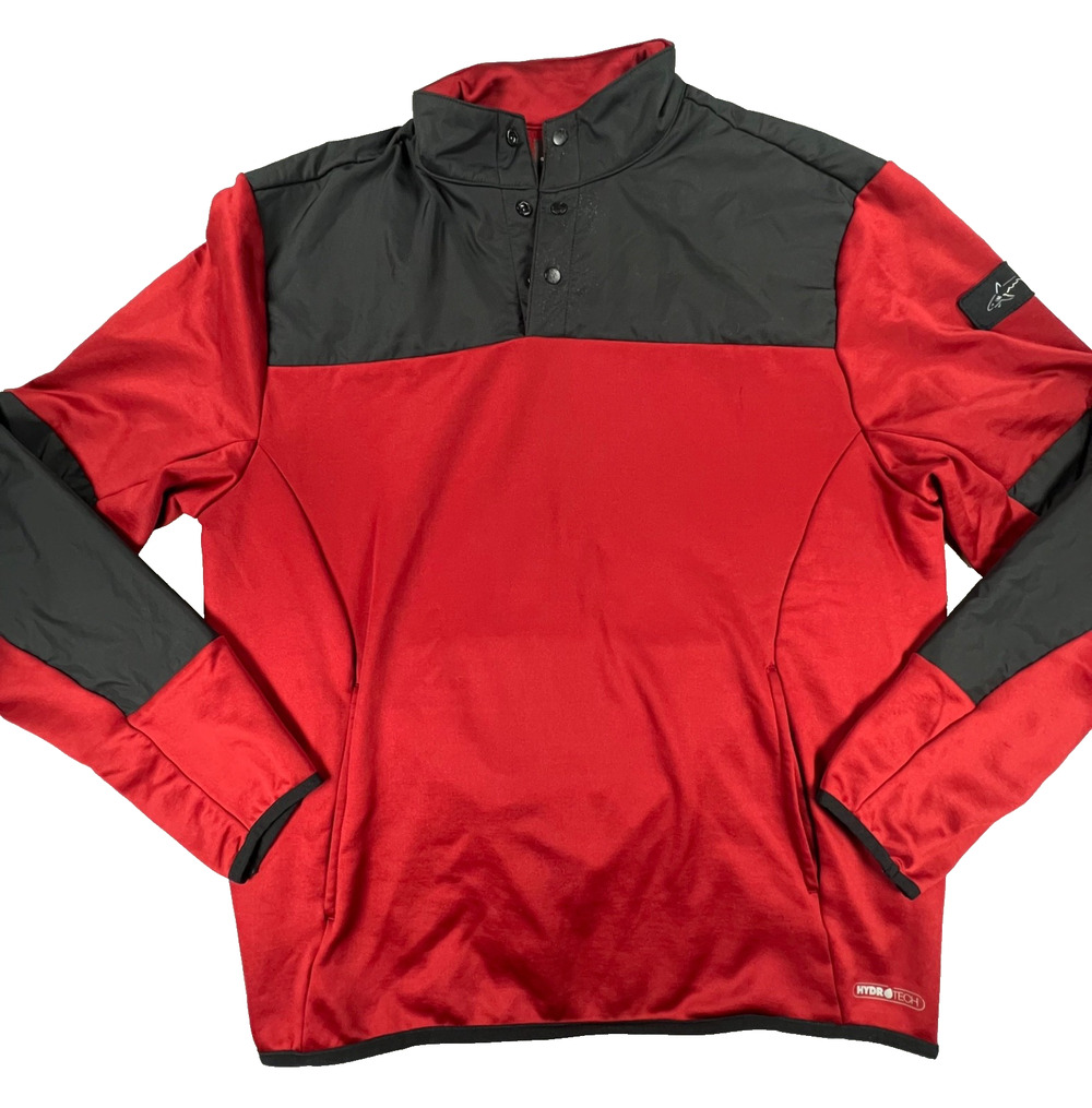 Greg Norman Hydro Tech Fleece-Lined Pullover Sweatshirt in Red (Men's Medium)